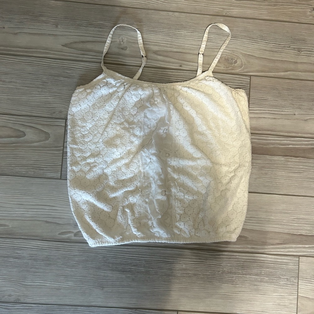 Hollister white lace tank top medium spaghetti adjustable straps